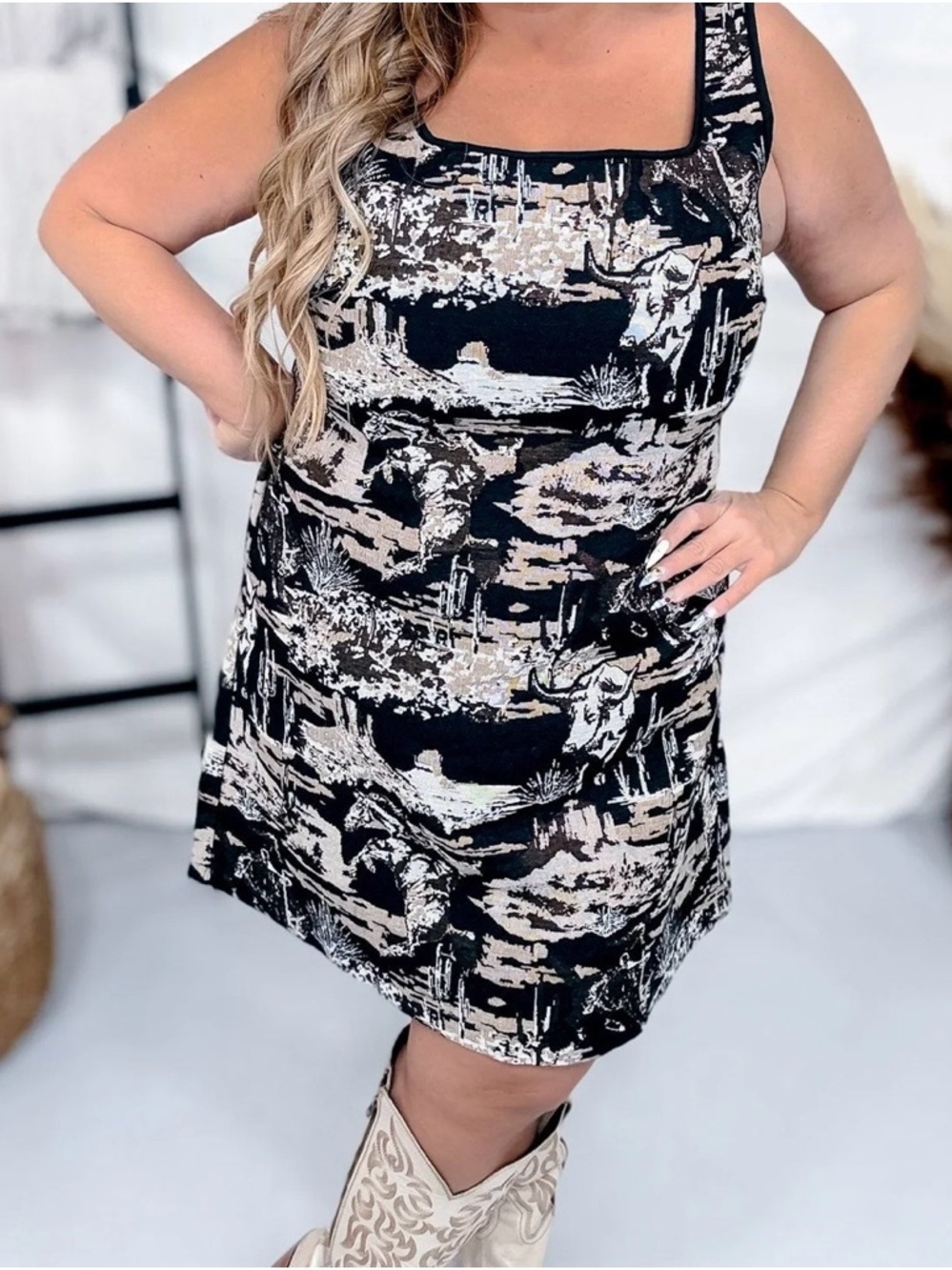 Fly2Co Painted Desert Sleeveless Jacquard A-Line Dress. Plus XL NWOT